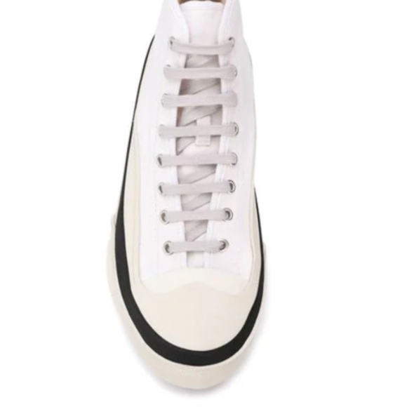 Acne Studios Blå Konst High-top Cotton-canvas Trainers In White - Picture 3 of 13